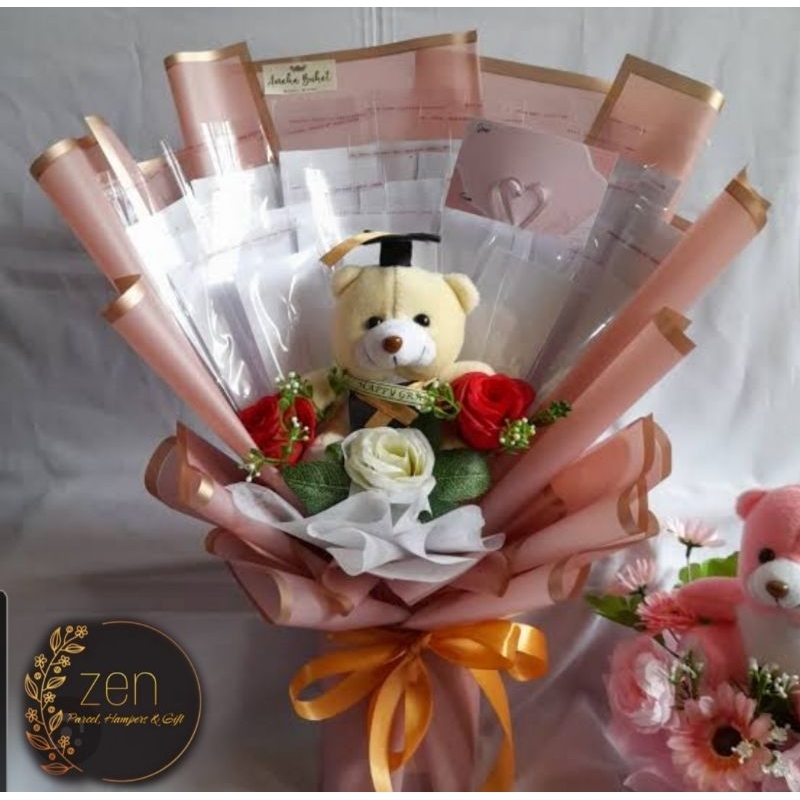 Jual kerangka buket bunga boneka wisuda uang 10 lembar custom (Big ...