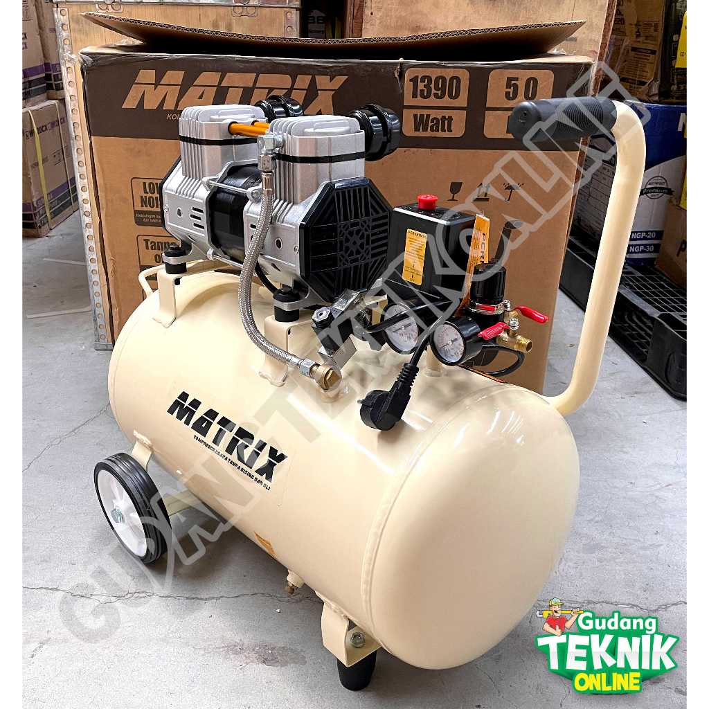 Jual Kompresor Angin 50L OFS1390-50 MATRIX 2HP LISTRIK OILESS CEPAT ...