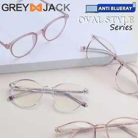 Grey Jack Kacamata Antiradiasi Blueray TR90 Oval Series Ringan Fashionable Bisa Minus Wanita