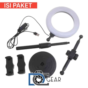 Ring Light 16cm Dengan Stand 2 Holder HP