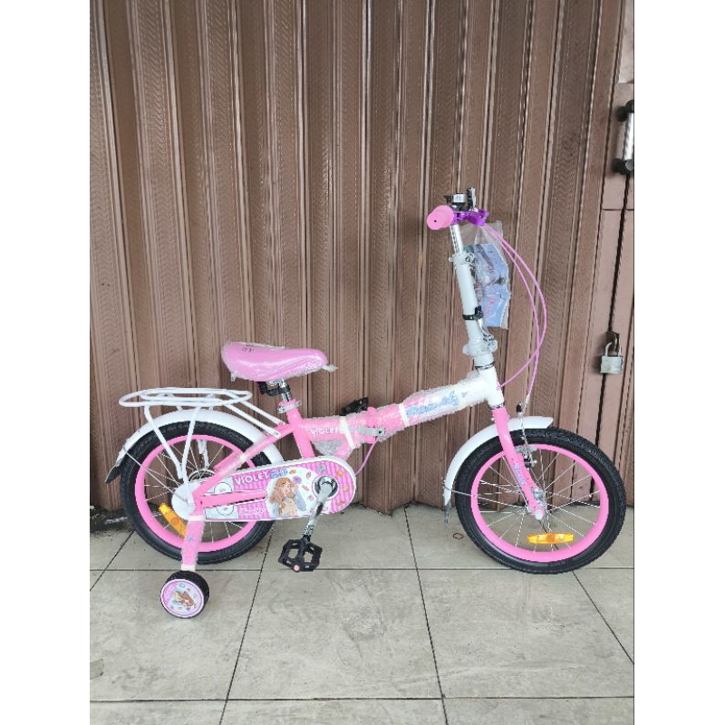 Jual SEPEDA LIPAT ANAK PEREMPUAN 16 INCH FAMILY VIOLET DORA SEPEDA ANAK