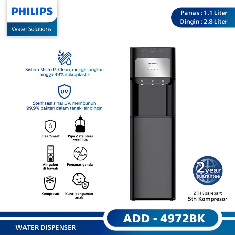 Jual Philips Water Dispenser Bottom Loading ADD4972BK Hitam Shopee