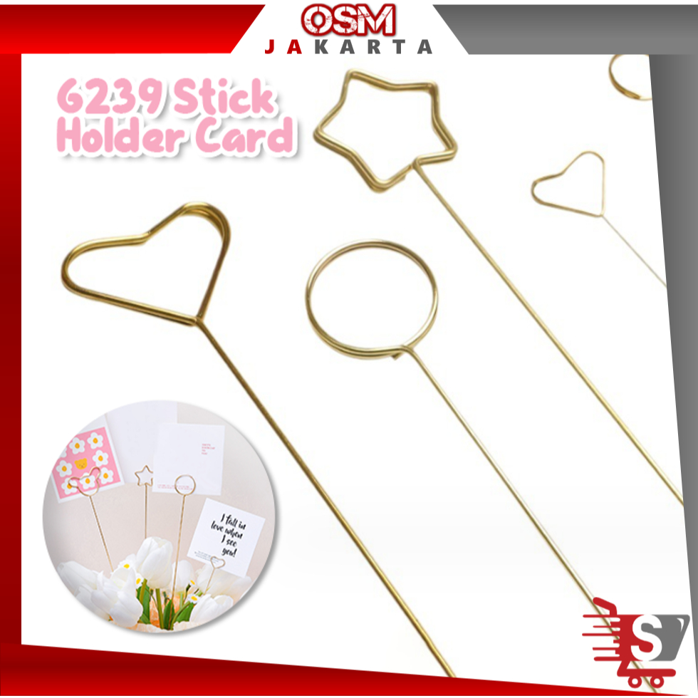 Jual OSM JKT 6239 Stick Holder Card Bouquet / Klip Bunga Kartu Ucapan ...