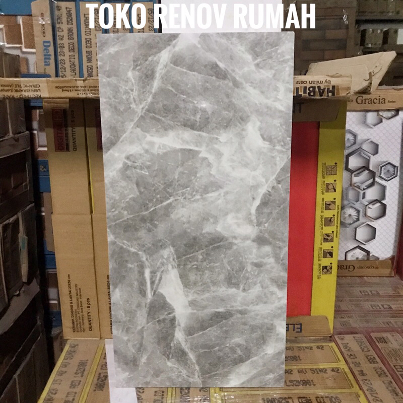 Jual keramik dinding 30x60 abu motif marmer (GLOSSY)/ keramik dinding