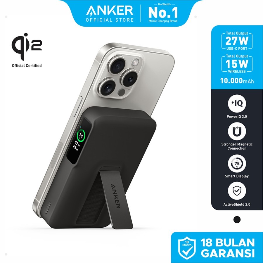 Powerbank Anker Maggo 10000 mAh Wireless MagSafe Magnetic Qi2 15W stand  TYPE C PD- A1654