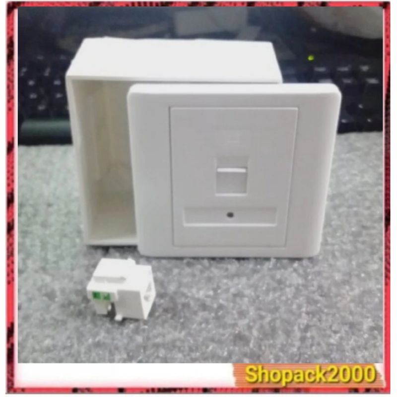 Jual Face Plate UTP+Modular+Outbow/OUTLET UTP+ Modular RJ11 TLP+Outbox ...