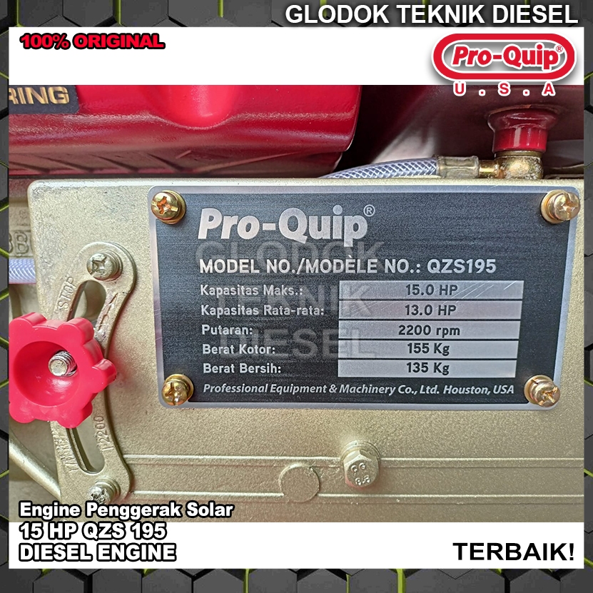 Jual Proquip Mesin Diesel 15 PK QZS 195 15.0 HP Engine Penggerak Mesin ...