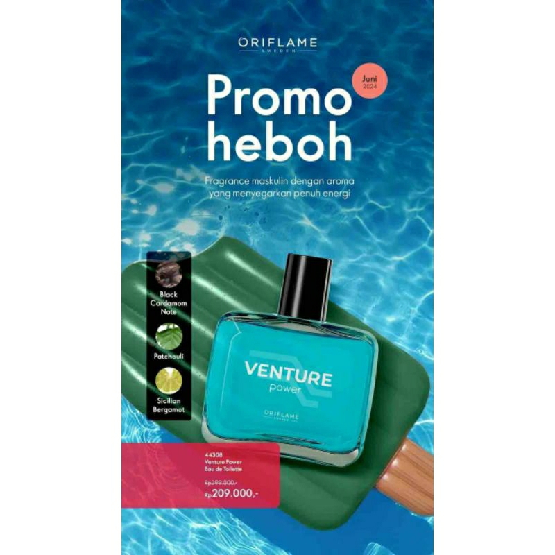 Jual Parfum VENTURE POWER Oriflame EDT 100 ml Parfum Pria Citrus Watery ...