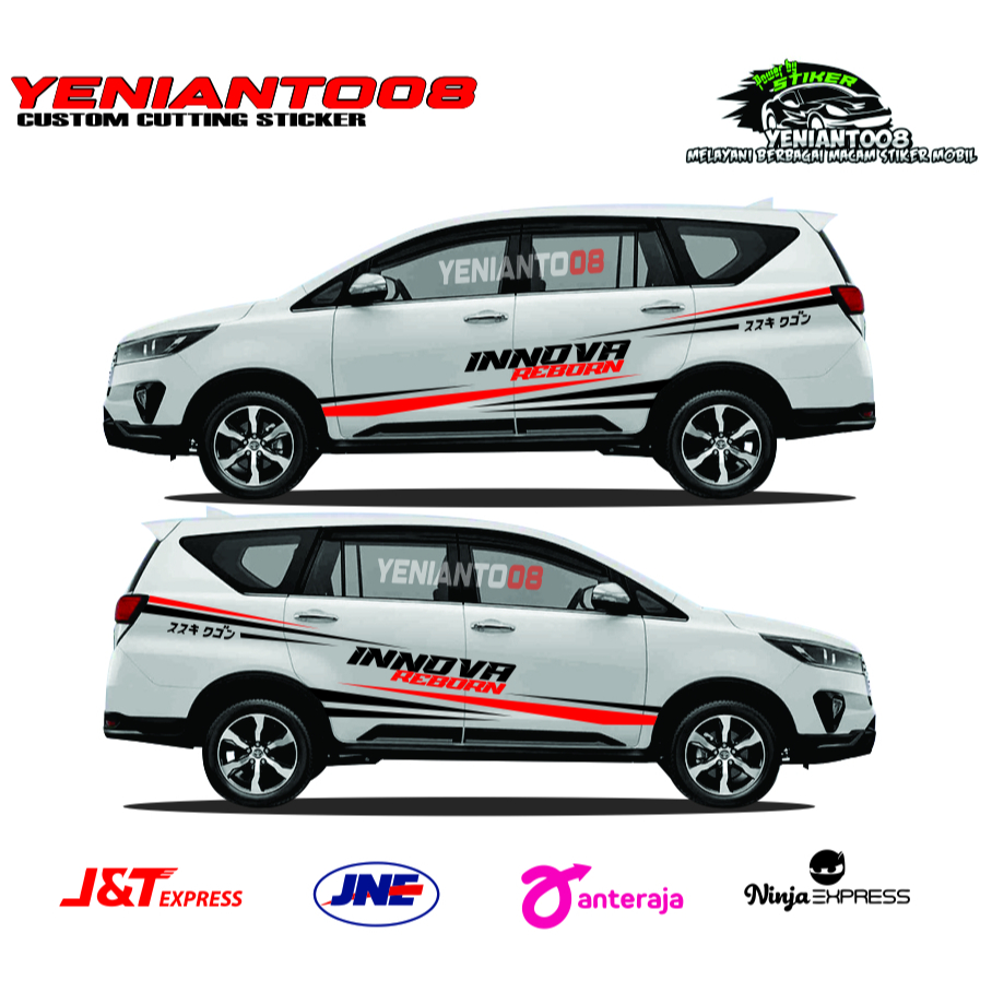 Jual sticker mobil innova cutting variasi body samping innova reborn ...