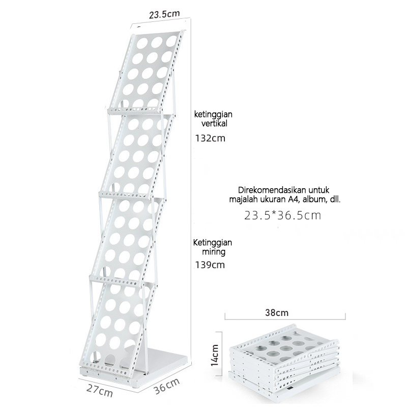 Jual ⚡ready Stock⚡rak Brosur Lipat 7 Susun Rak Brosur Stainless
