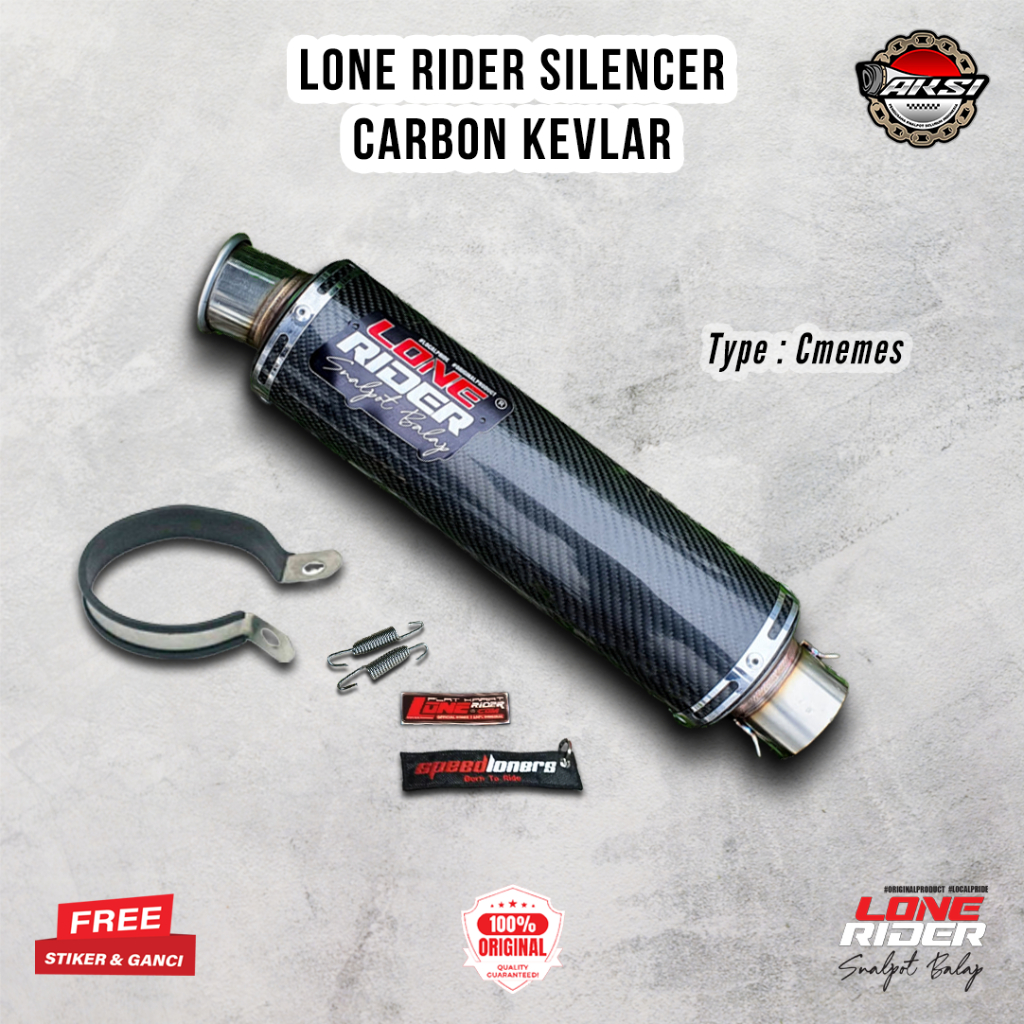 Jual ORIGINAL LONE RIDER Silencer Cmemes Carbon Kevlar - Knalpot Racing ...