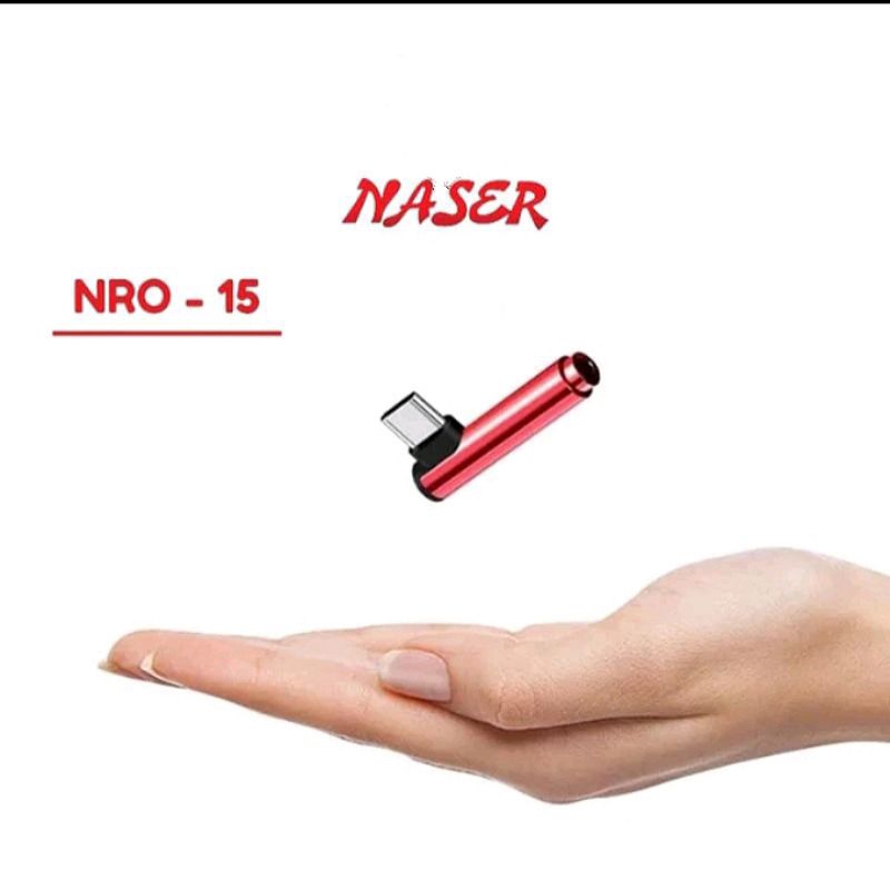 Jual NASER OTG AUX 3.5MM TO TYPE C NRO-15/ ADAPTOR CONVERTER JACK AUDIO ...