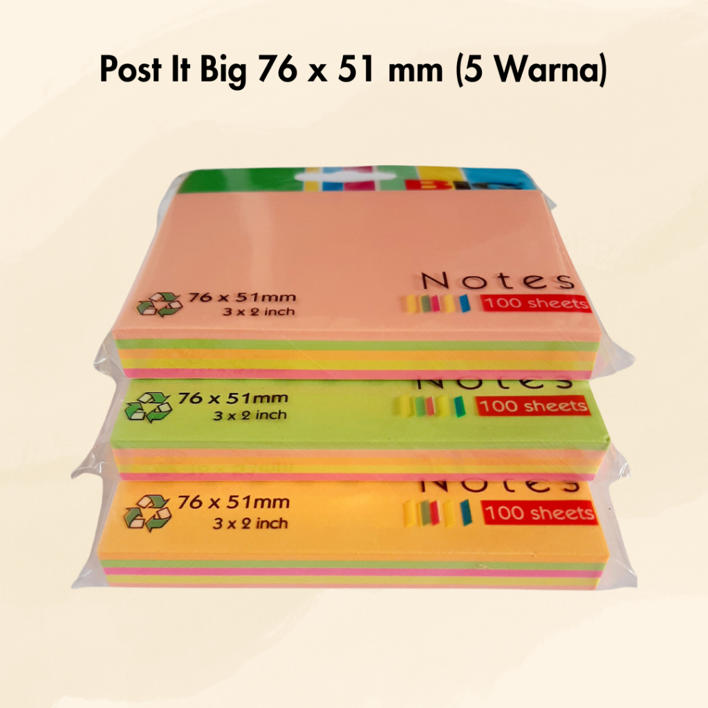 Jual Sticky Note BIG 76 x 51 mm (3 x 2 inch) Penanda Pembatas Buku ...