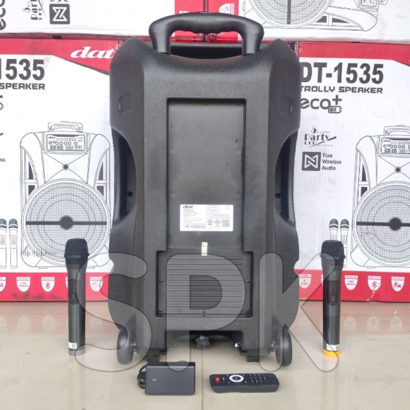 Jual Speaker Portable DAT DT 1535 15 inch 2 Mic Wireless | Shopee Indonesia