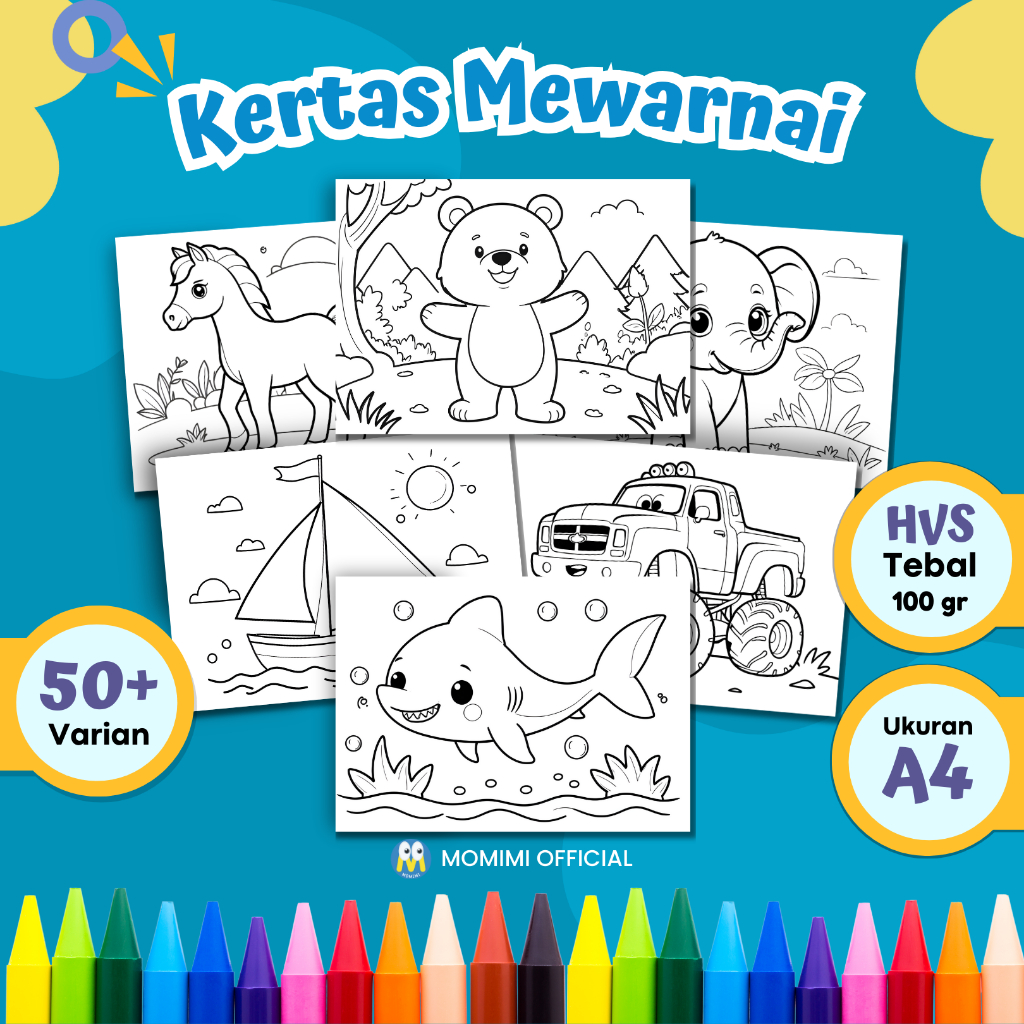 Jual KERTAS MEWARNAI ANAK / KERTAS GAMBAR MEWARNAI UNTUK ANAK PAUD TK