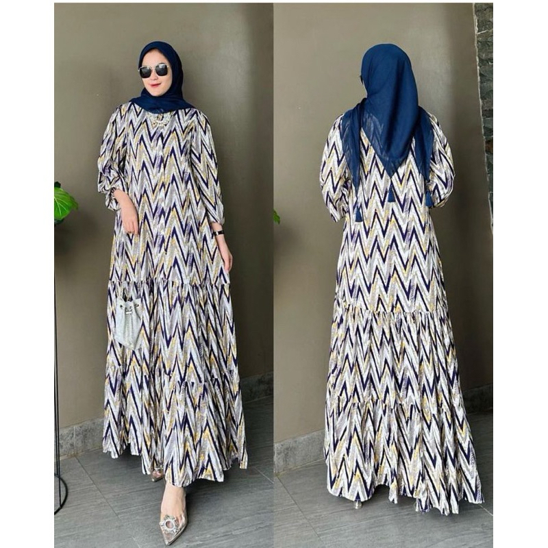 Jual Gamis Muslim Rayon Diamond Busui Rayon Motif Bunga Dress Terbaru