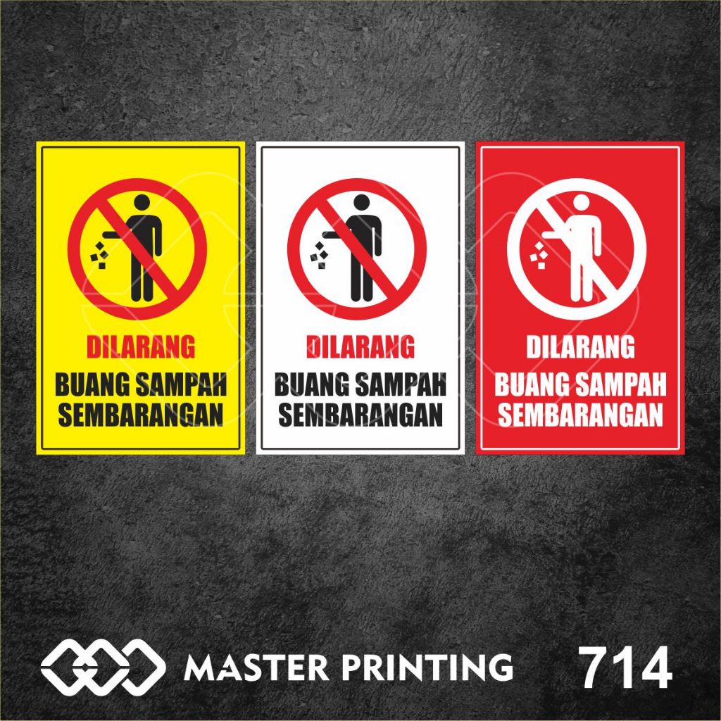 Jual Stiker Dilarang Membuang Sampah Sembarangan Sticker Vinyl