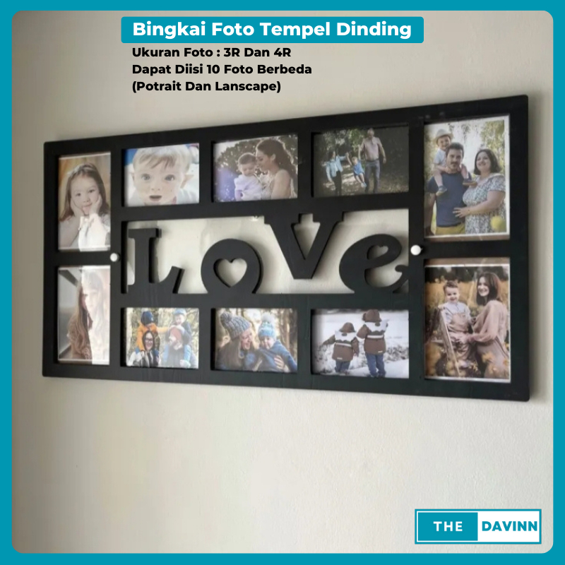 Jual Bingkai Foto Tempel Dinding Tanpa Paku Estetik Frame Foto Pigura