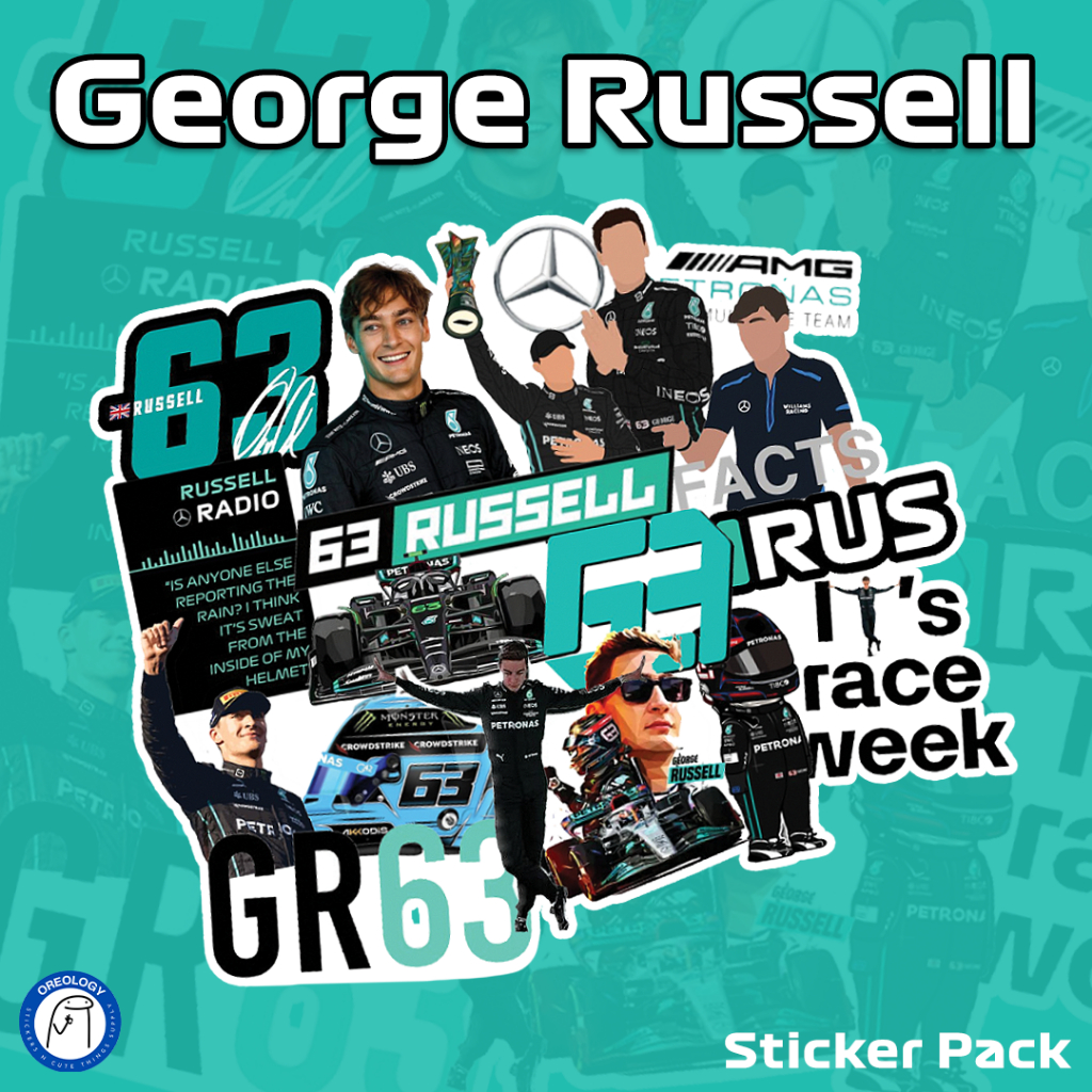 Jual Sticker Pack F1 George Russell 20pcs stiker vinyl ...