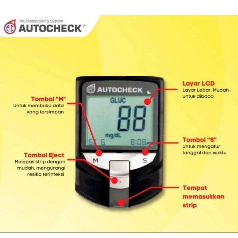 Jual Autocheck GCU / Alat cek gula darah 3in1 | Shopee Indonesia