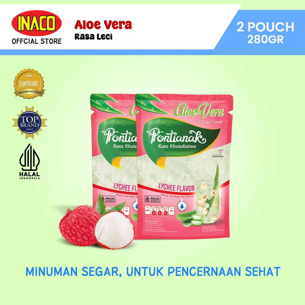 Jual INACO Aloe Vera Lychee Pouch 280gr - Twinpack | Shopee Indonesia