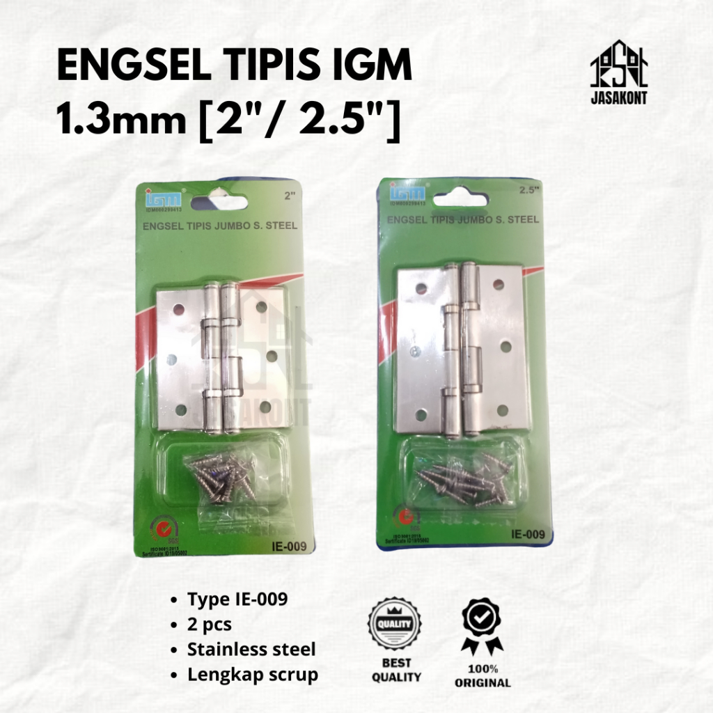 Jual IGM Engsel Tipis Stainless 2 inc / 2.5 inch engsel Lemari Pintu ...