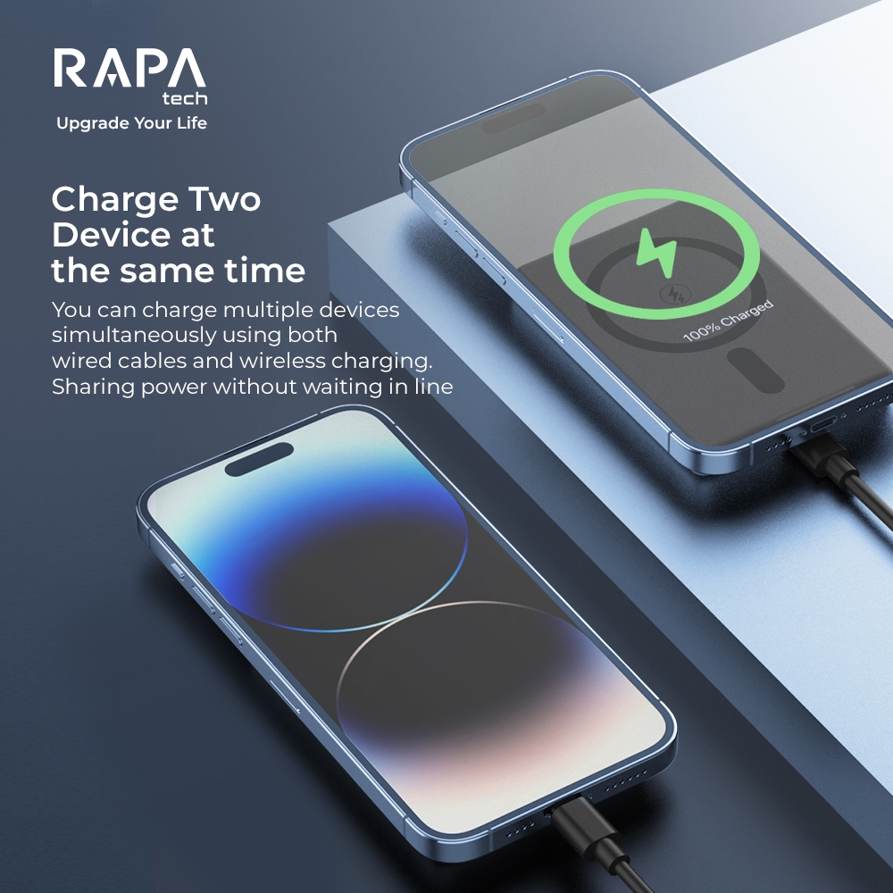 Jual RAPA TECH Wireless Powerbank ORIGIN ON 10000 Mah Fast Charging 15W ...