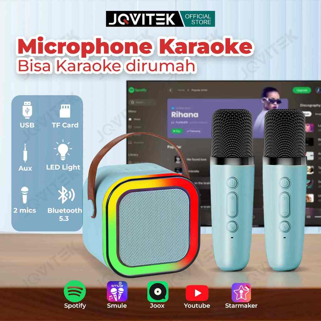 Jual JQVITEK Speaker Bluetooth Karaoke 2 MIC 1 SET Speaker Bluetooth ...