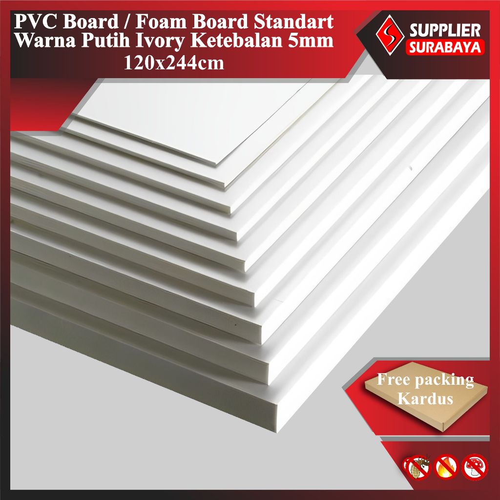Jual PVC Board 5mm Standart Warna Putih 122x244cm Free Packing Bubble ...