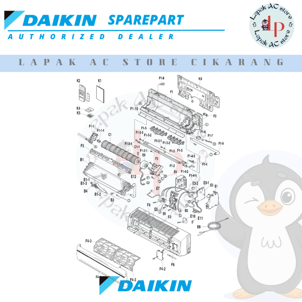 Jual Modul Indoor / Pcb Indoor AC DAIKIN Thailand 1PK FTNE25MV14 ...