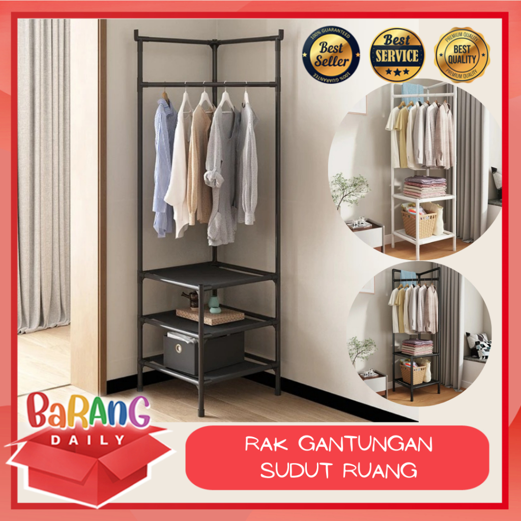 Jual RAK GANTUNGAN BAJU SUDUT / RAK GANTUNG BAJU SERBAGUNA PORTABLE ...