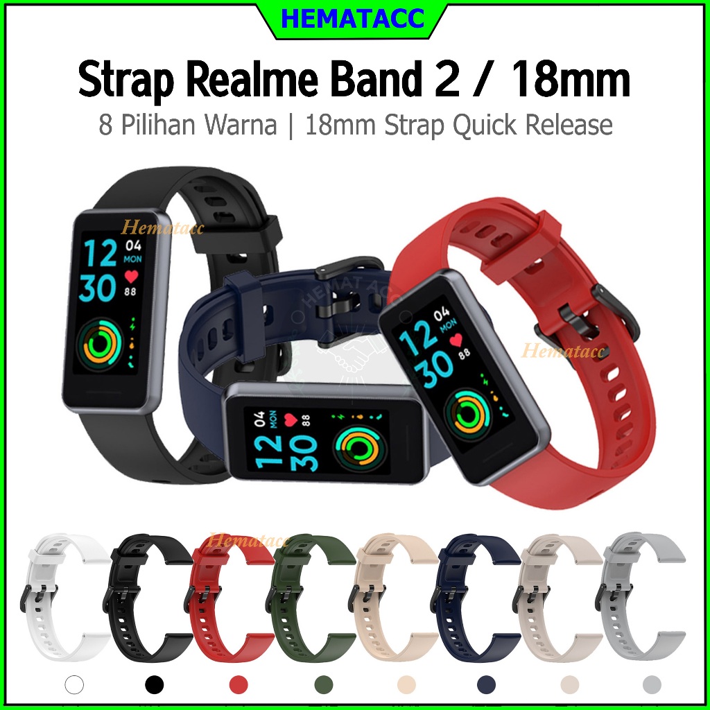 Jual Strap Realme Band 2 Polos Strap 18mm Quick Release Tali Realme ...