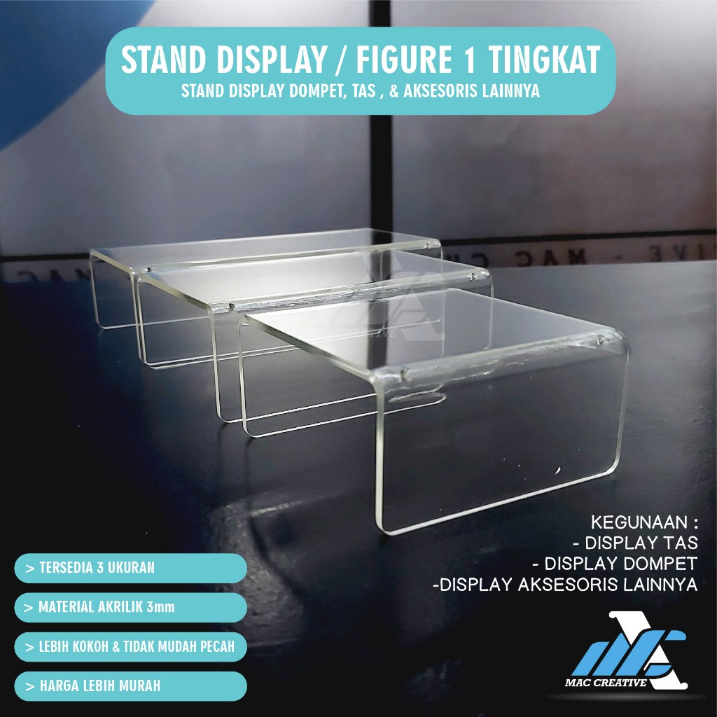 Jual AKRILIK DISPLAY FIGURE, STAND FIGUR STAND AKRILIK FIGURE 1 Tingkat ...