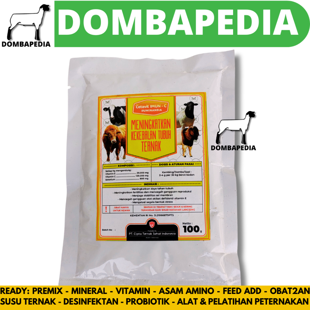 Jual CETAVIT IMUN C RUMINANSIA 100 GRAM - Vitamin C E Meningkatkan ...