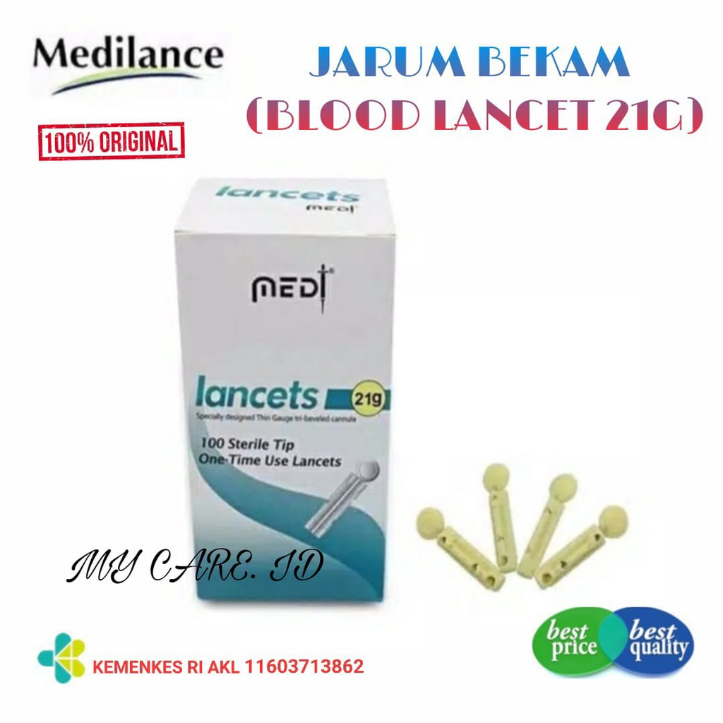 Jual LynCare Blood Lancet Medilance 21 G / Jarum Bekam Medi lancet 21G ...