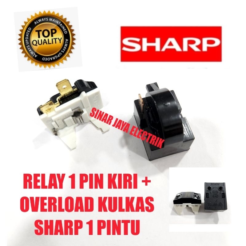 Jual RELAY 1 PIN KIRI + PTC OVERLOAD KULKAS SHARP 1 PINTU | Shopee ...