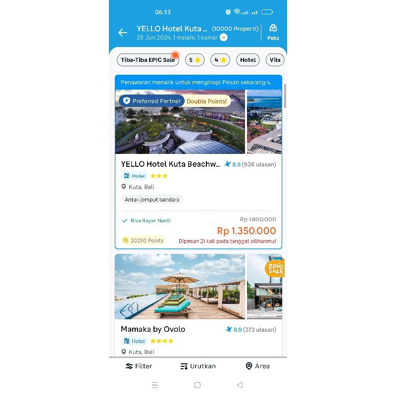 Jual Yello Kuta Beachwalk Bali 28 Juni 29 Juni 30 Juni | Shopee Indonesia