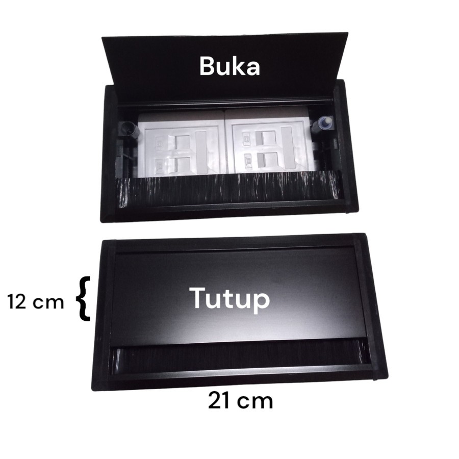 Jual Stop Kontak Meja metting 4 Port Rj45 LAN 21 Cm x 12 Cm x 8 Cm ...