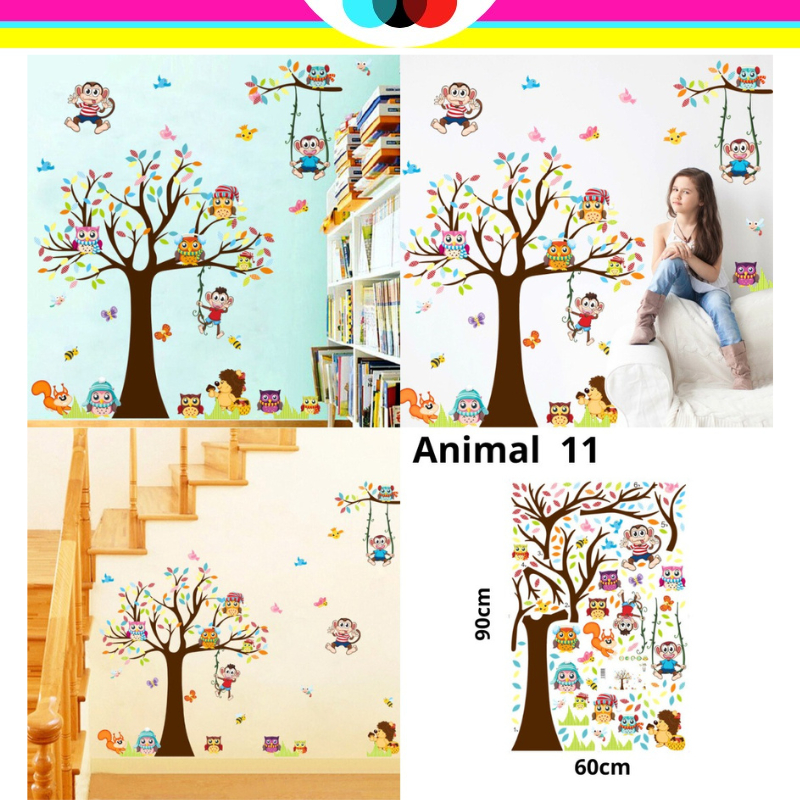 Jual WALLSTICKER WALL STICKER STIKER DINDING MOTIF GAMBAR ANIMAL 11 ...
