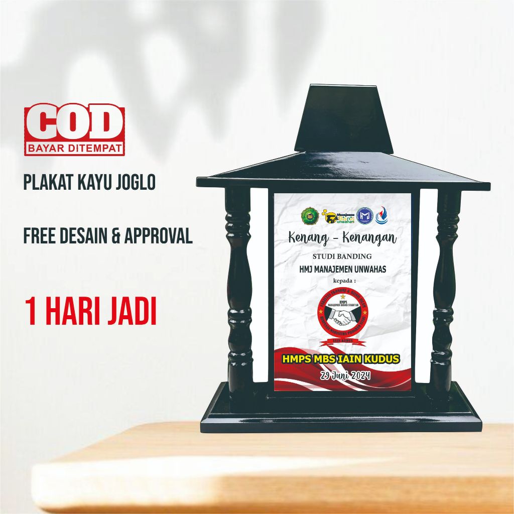 Jual Plakat Kayu Joglo Wisuda Kkn Murah Piagam Kayu Plakat Vandel Kayu