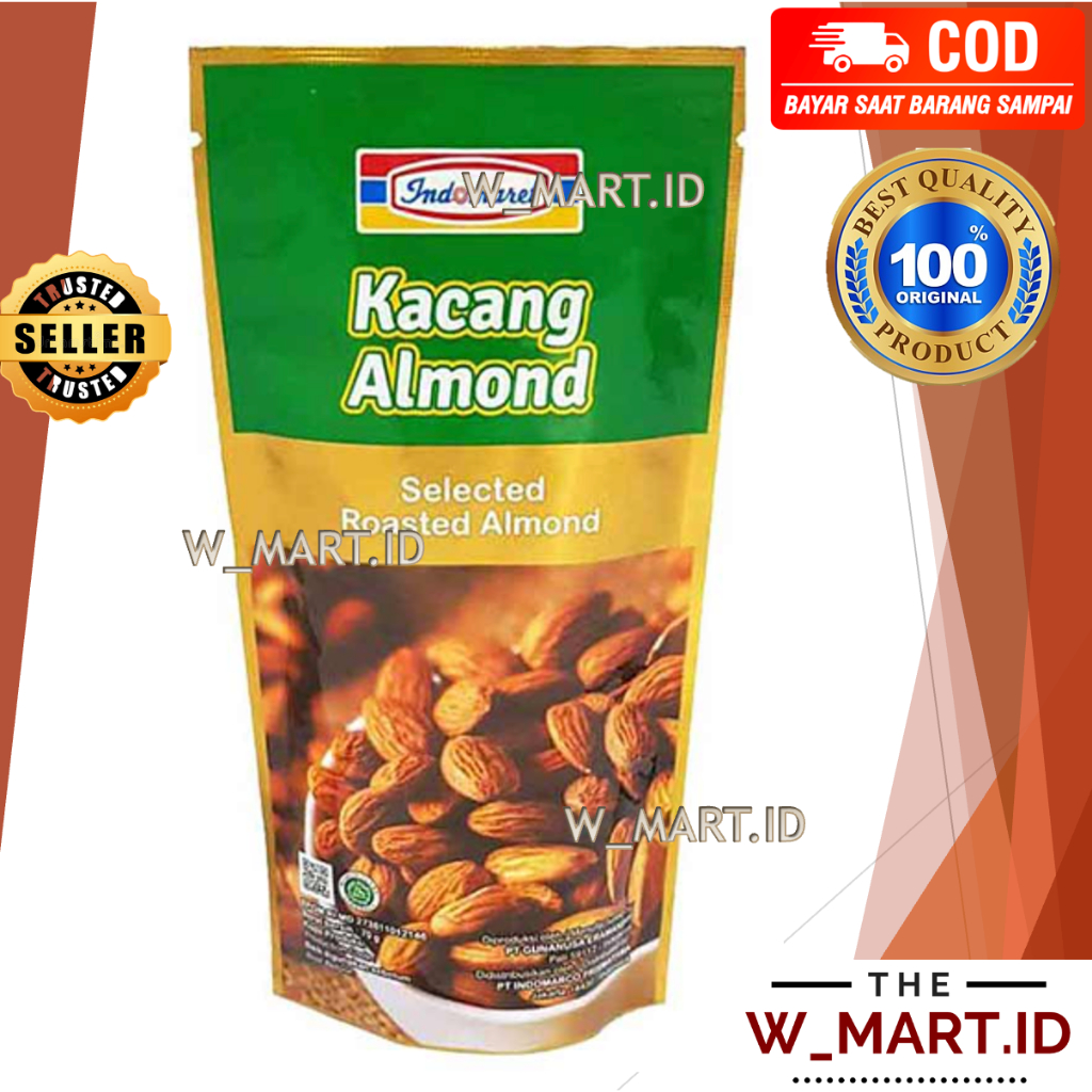 Jual INDOMARET KACANG ALMOND SELECTED ALMOND NUTS 70 GR | Shopee Indonesia