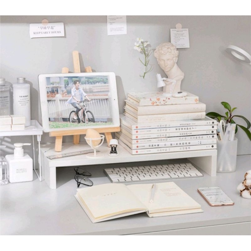Jual Korean Aesthetic White Study meja komputer | Shopee Indonesia