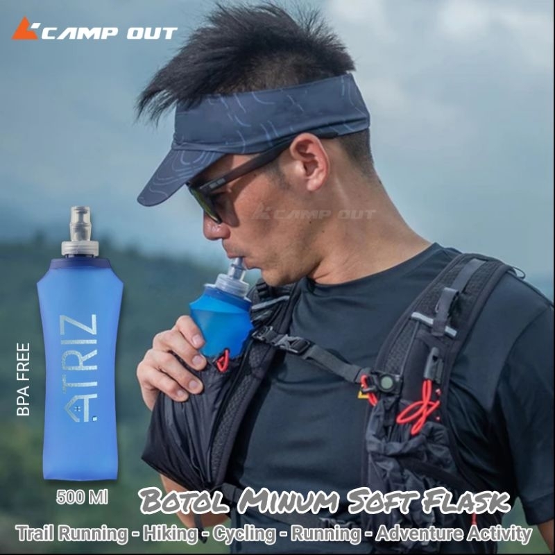 Jual Foldable Soft Flask 500 ML Trail Running - Botol Minum Lipat Sport ...
