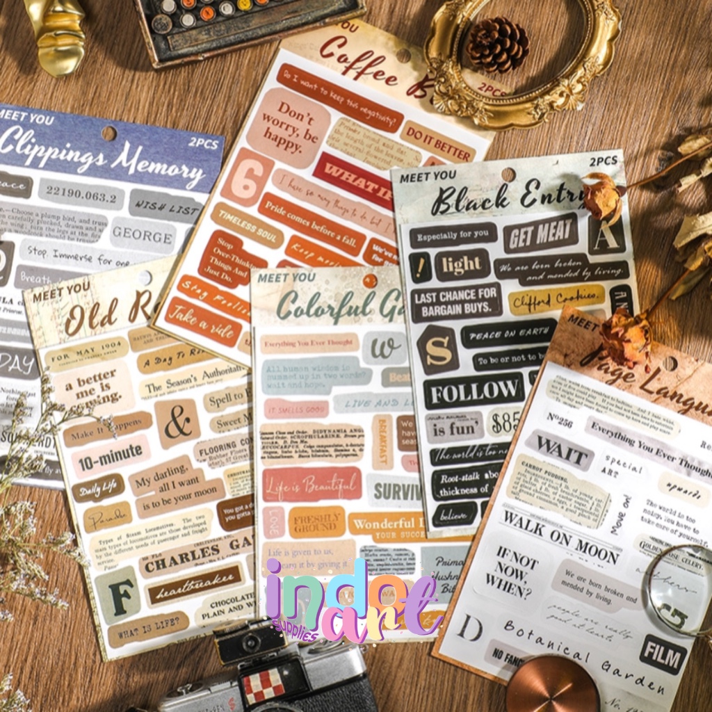 Jual (IAS) SB3 - Sticker Journaling Scrapbook Retro Vintage Murah Unik ...