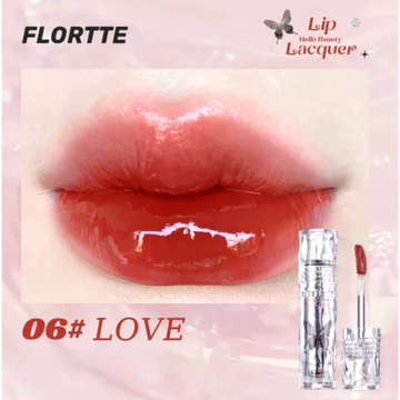 READY Flortte Lip Lacquer Hello Beauty Lip Gloss Glossy Lembab Tahan Lama Tidak Transfer
