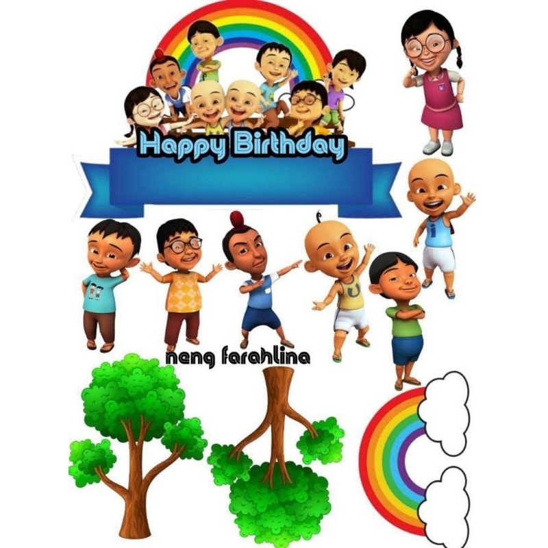 Jual Topper Kue Upin&Ipin // Topper Roti Ulang Tahun | Shopee Indonesia