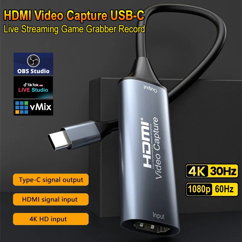 Jual USB Type-C Video Capture Card HDMI 4K/30Hz Game Grabber Record for ...