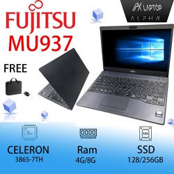 Laptop Bekas Fujitsu yang Tipis dan Ringan MU937 Celeron 3865U-7TH FHD 13.3inch 1920*1080 RAM8GB SSD256GB win 10pro Mulus / Original / Berkualitas