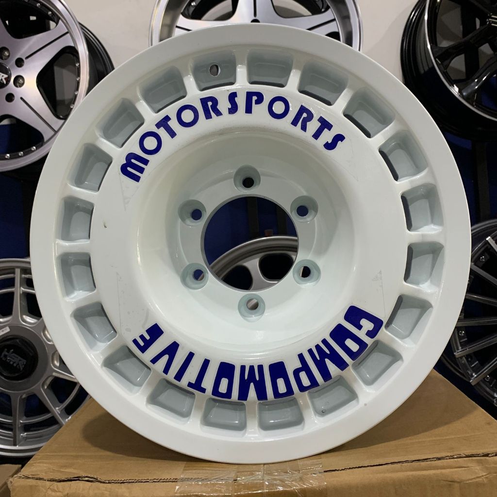 Jual VELG MOBIL RL hsr R15X7 H6X139,7 ET0 WHITE PEN S/ BLUE | Shopee ...