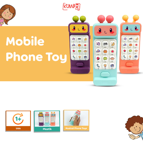 Jual Mainan Edukasi Anak Mobile Phone Toy Mainan Telepon Bayi Music ...